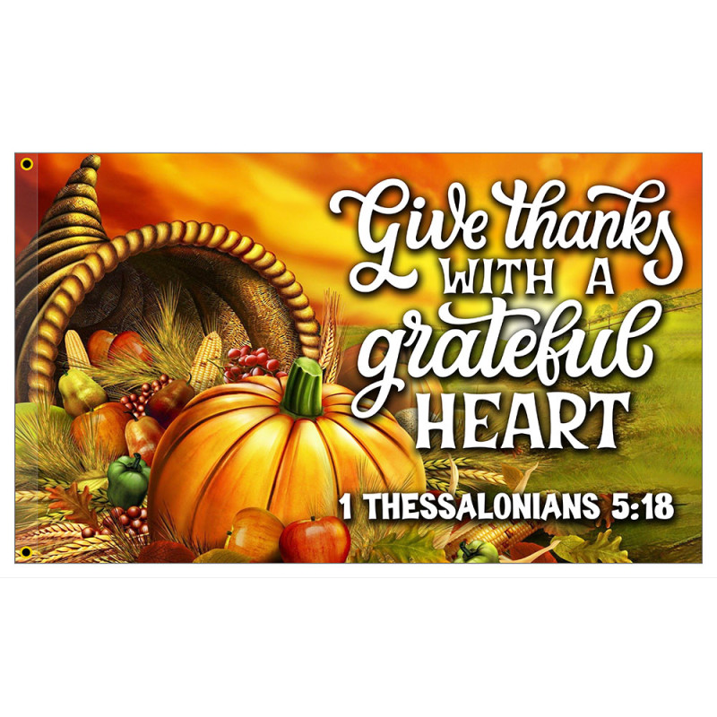 Give Thanks Premium 3x5 foot Flag OR Optional Flag with Mounting Kit