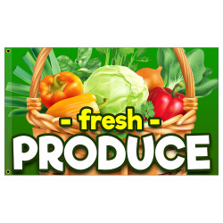 Fresh Produce Premium 3x5 foot Flag OR Optional Flag with Mounting Kit