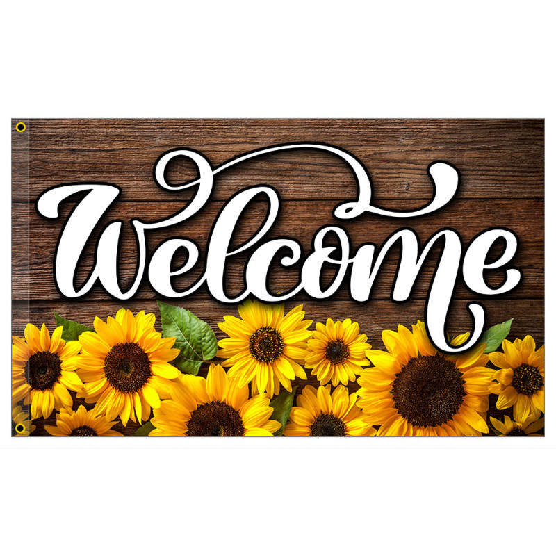 Welcome - Sunflower Premium 3x5 foot Flag OR Optional Flag with Mounting Kit