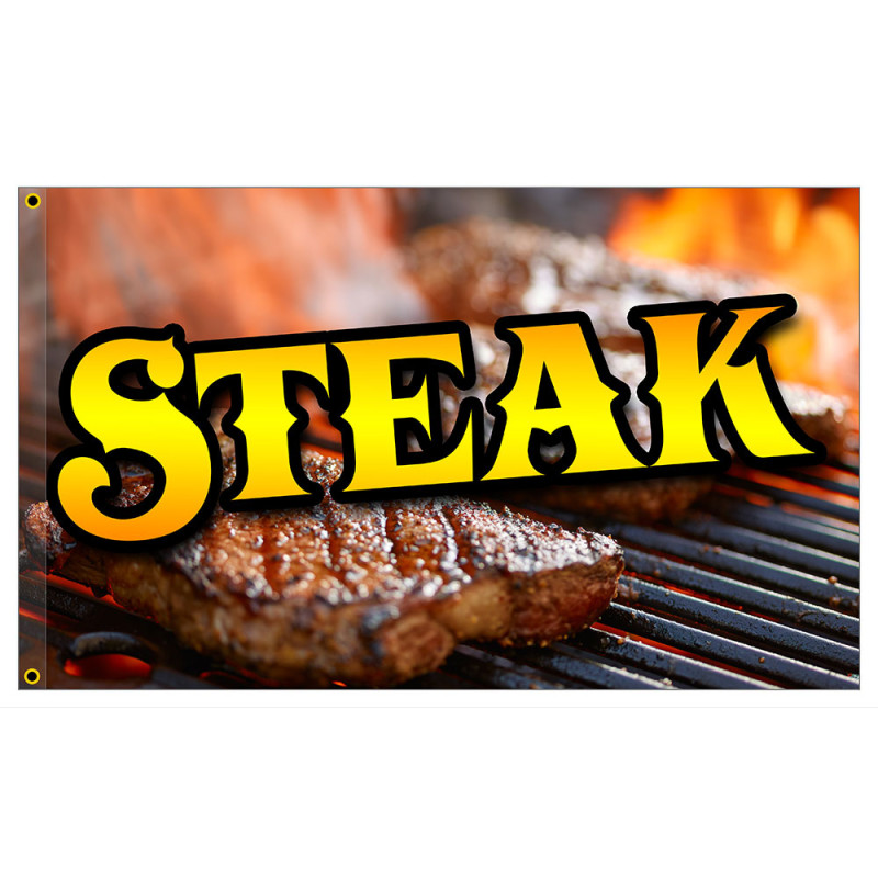 STEAK Premium 3x5 foot Flag OR Optional Flag with Mounting Kit