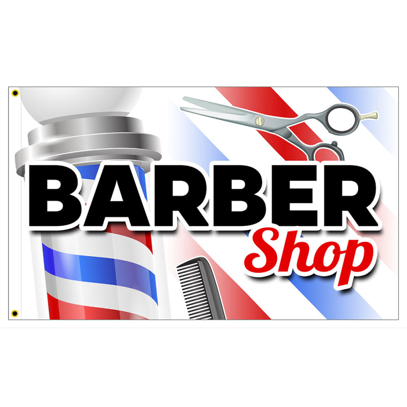 Barber Shop Premium 3x5 foot Flag OR Optional Flag with Mounting Kit
