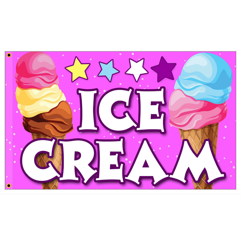 Ice Cream Pink Premium 3x5 foot Flag OR Optional Flag with Mounting Kit