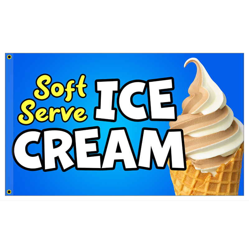 Soft Serve Ice Cream 3x5 Premium Polyester Flag (Made in The USA)