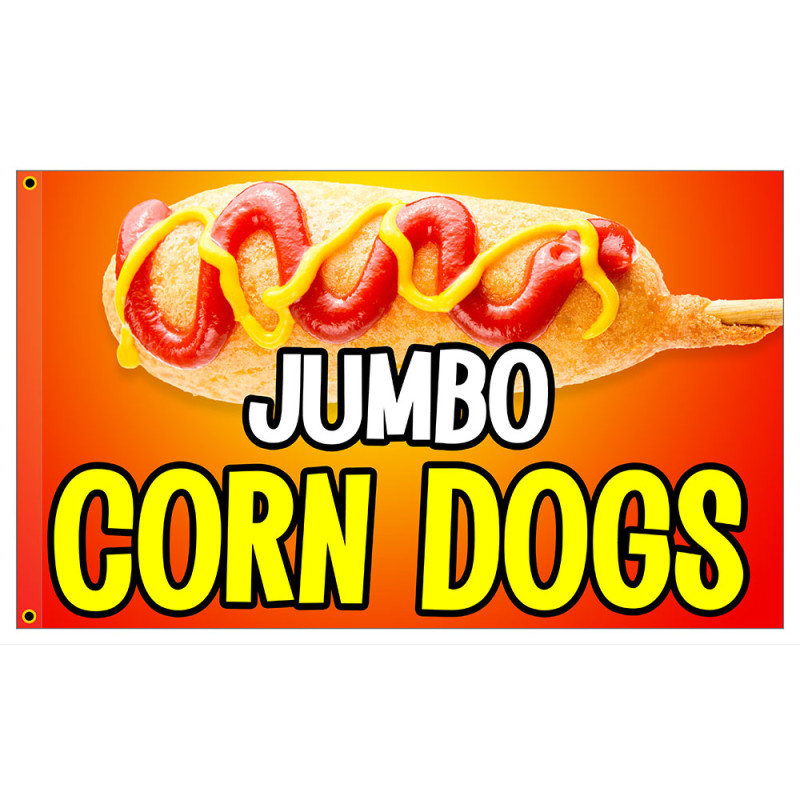Jumbo Corn Dogs 3x5 Premium Polyester Flag (Made in The USA)
