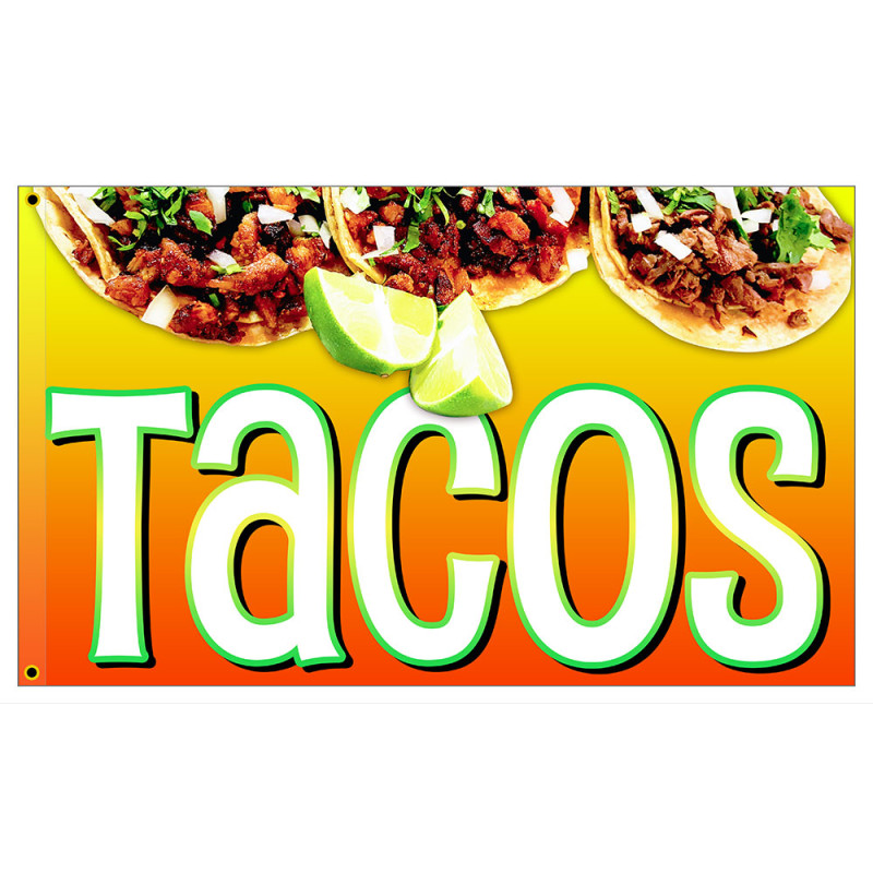 Tacos Premium 3x5 foot Flag OR Optional Flag with Mounting Kit