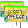 Loaded Lemonade 2 Pack Double-Sided Yard Signs 16" x 24" with Metal Stakes (Made in Texas)