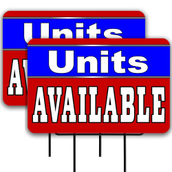 Units Available (red/blue) 2 Pack Double-Sided Yard Signs 16" x 24" with Metal Stakes (Made in Texas)