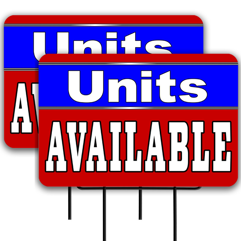 Units Available (red/blue) 2 Pack Double-Sided Yard Signs 16" x 24" with Metal Stakes (Made in Texas)