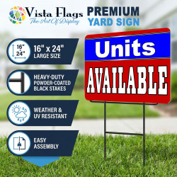 Units Available (red/blue) 2 Pack Double-Sided Yard Signs 16" x 24" with Metal Stakes (Made in Texas)