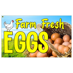 Farm Fresh Eggs Premium 3x5 Flag OR Optional Flag with Mounting Kit