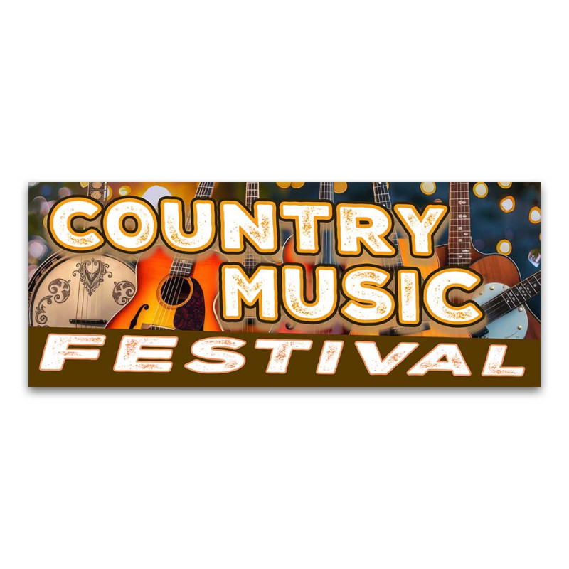 Country Music Festival Vinyl Banner with Optional Sizes (Made in the USA)