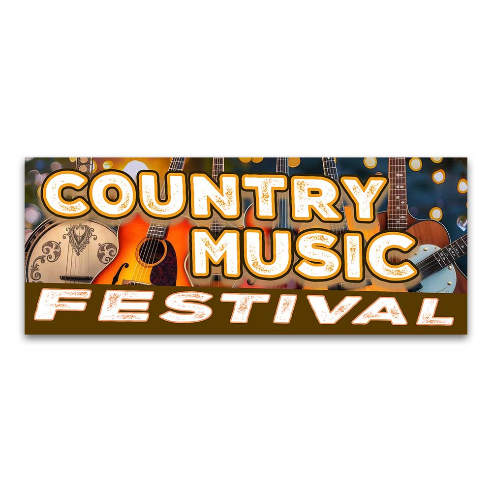 Country Music Festival Vinyl Banner with Optional Sizes (Made in the USA)