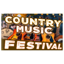 Country Music Festival Premium 3x5 Flag OR Optional Flag with Mounting Kit