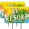 RV Resort 2 Pack Double-Sided Yard Signs 16" x 24" with Metal Stakes (Made in Texas)