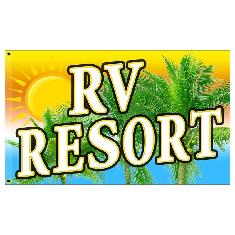 RV Resort Premium 3x5 Flag OR Optional Flag with Mounting Kit