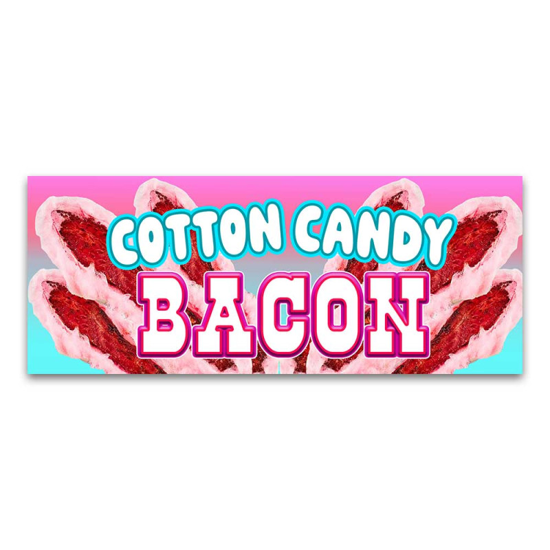 Cotton Candy Bacon Vinyl Banner with Optional Sizes (Made in the USA)