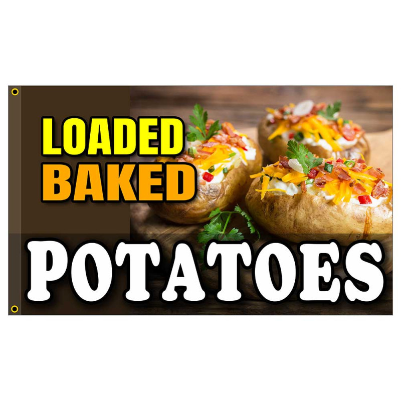 Loaded Baked Potatoes Premium 3x5 Flag OR Optional Flag with Mounting Kit
