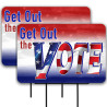 Get Out the Vote 2 Pack Double-Sided Yard Signs 16" x 24" with Metal Stakes (Made in Texas)