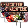 Charcuterie 2 Pack Double-Sided Yard Signs 16" x 24" with Metal Stakes (Made in Texas)