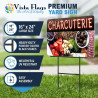 Charcuterie 2 Pack Double-Sided Yard Signs 16" x 24" with Metal Stakes (Made in Texas)