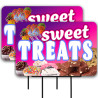 Sweet Treats 2 Pack Double-Sided Yard Signs 16" x 24" with Metal Stakes (Made in Texas)