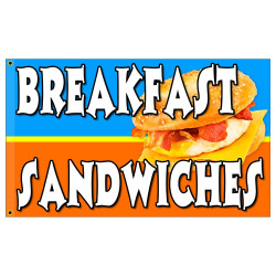 Breakfast Sandwiches Premium 3x5 Flag OR Optional Flag with Mounting Kit