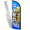 Gyro Fries Premium Windless Feather Flag Bundle (Complete Kit) OR Optional Replacement Flag Only