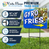 Gyro Fries 2 Pack Double-Sided Yard Signs 16" x 24" with Metal Stakes (Made in Texas)