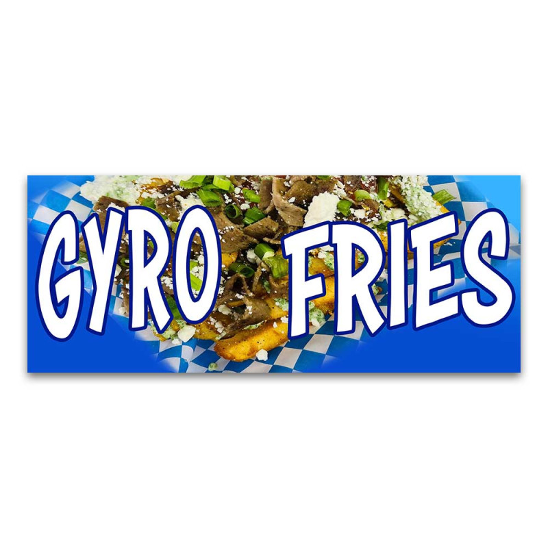 Gyro Fries Vinyl Banner with Optional Sizes (Made in the USA)