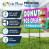Donut Ice Cream Sandwich 2 Pack Double-Sided Yard Signs 16" x 24" with Metal Stakes (Made in Texas)