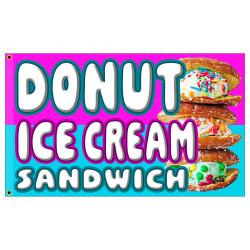 Donut Ice Cream Sandwich Premium 3x5 Flag OR Optional Flag with Mounting Kit