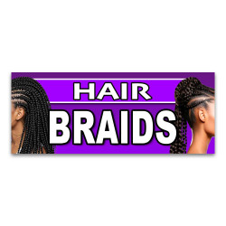 Hair Braids Vinyl Banner with Optional Sizes (Made in the USA) 