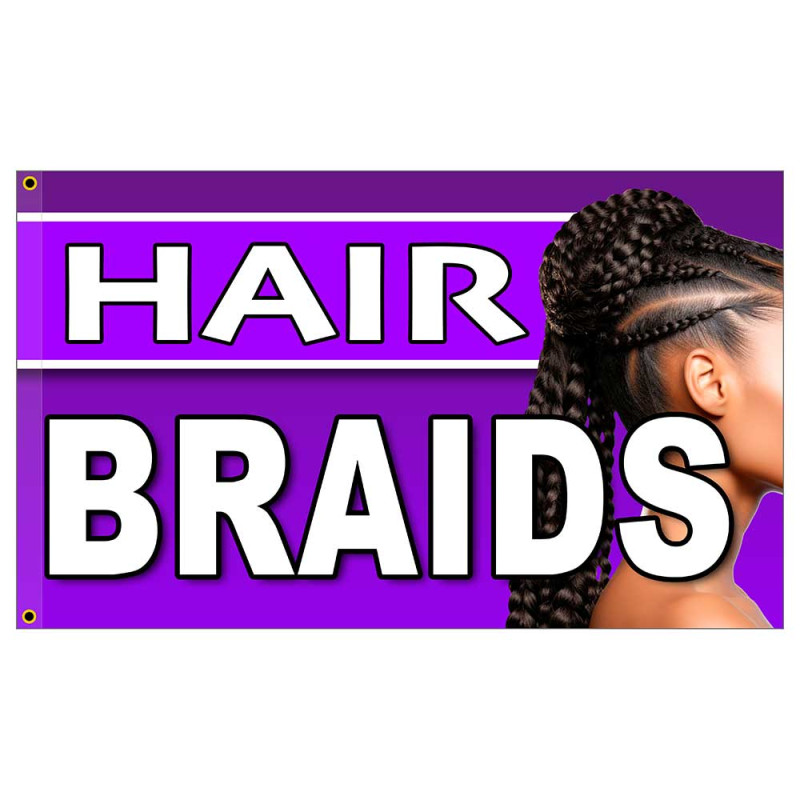 Hair Braids Premium 3x5 Flag OR Optional Flag with Mounting Kit