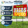 Fresh Cut Fries 2 Pack Double-Sided Yard Signs 16" x 24" with Metal Stakes (Made in Texas)