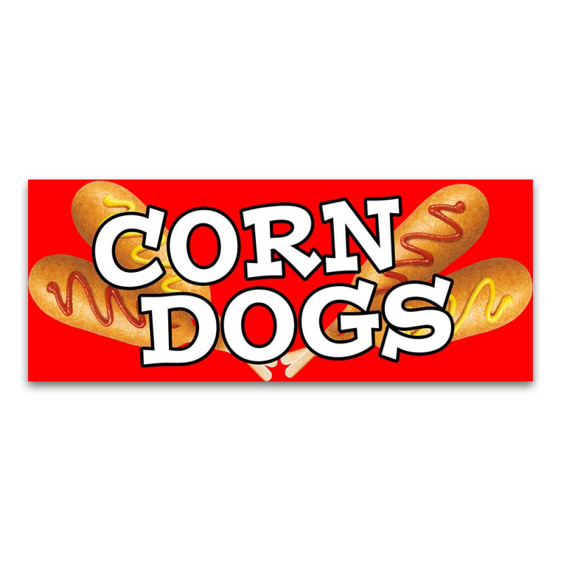 Corn Dogs (red) Vinyl Banner with Optional Sizes (Made in the USA)