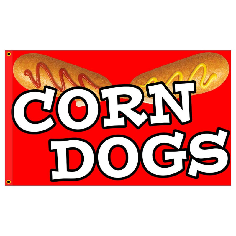 Corn Dogs (red) Premium 3x5 Flag OR Optional Flag with Mounting Kit