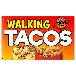 Walking Tacos Premium 3x5 Flag OR Optional Flag with Mounting Kit