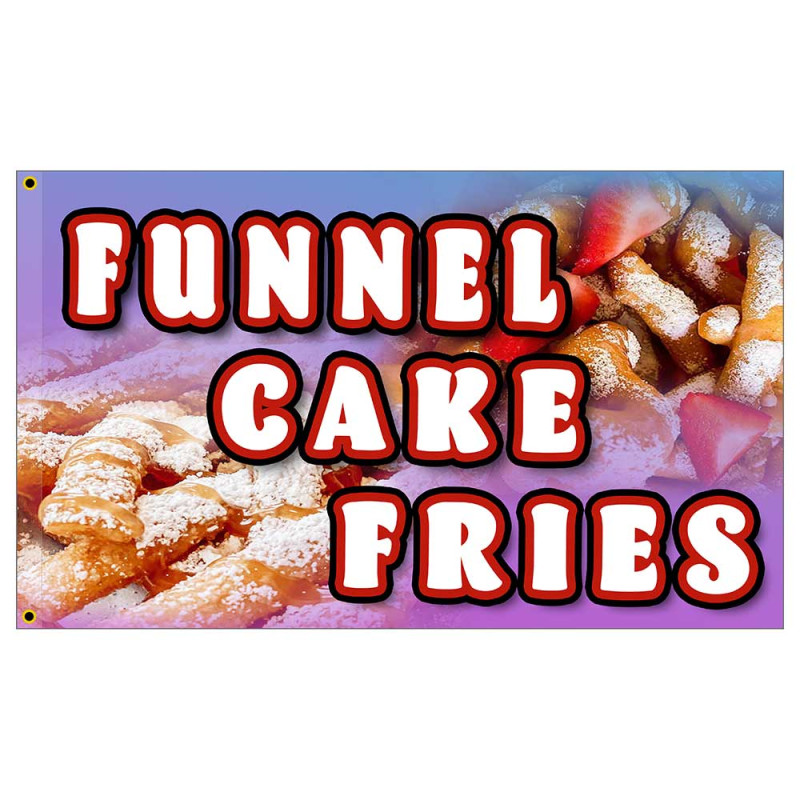 Funnel Cake Fries Premium 3x5 Flag OR Optional Flag with Mounting Kit