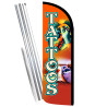 Tattoos (orange) Premium Windless Feather Flag Bundle (Complete Kit) OR Optional Replacement Flag Only