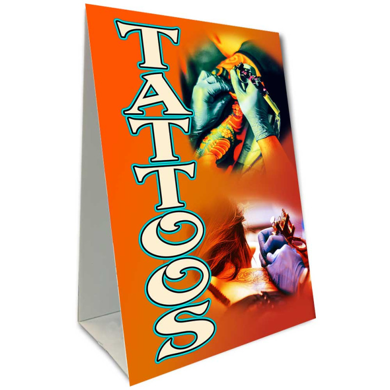 Tattoos (orange) Economy A-Frame Sign