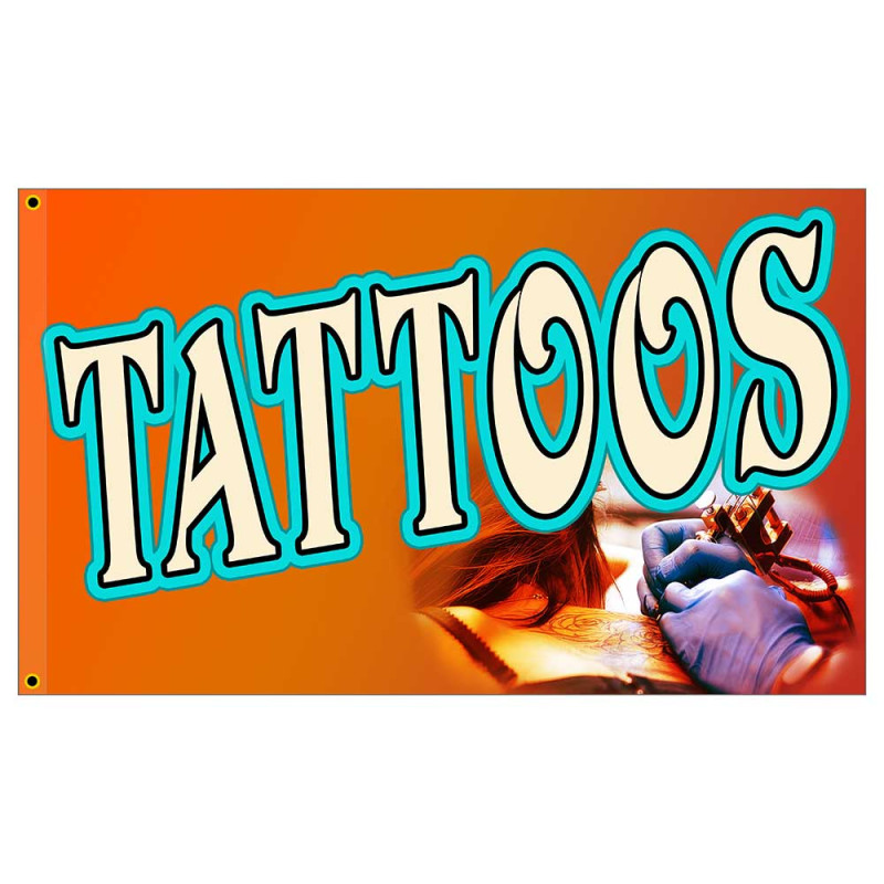 Tattoos (orange) Premium 3x5 Flag OR Optional Flag with Mounting Kit