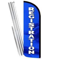 Registration Premium Windless Feather Flag Bundle (Complete Kit) OR Optional Replacement Flag Only 