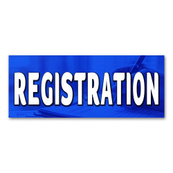 Registration Vinyl Banner with Optional Sizes (Made in the USA) 