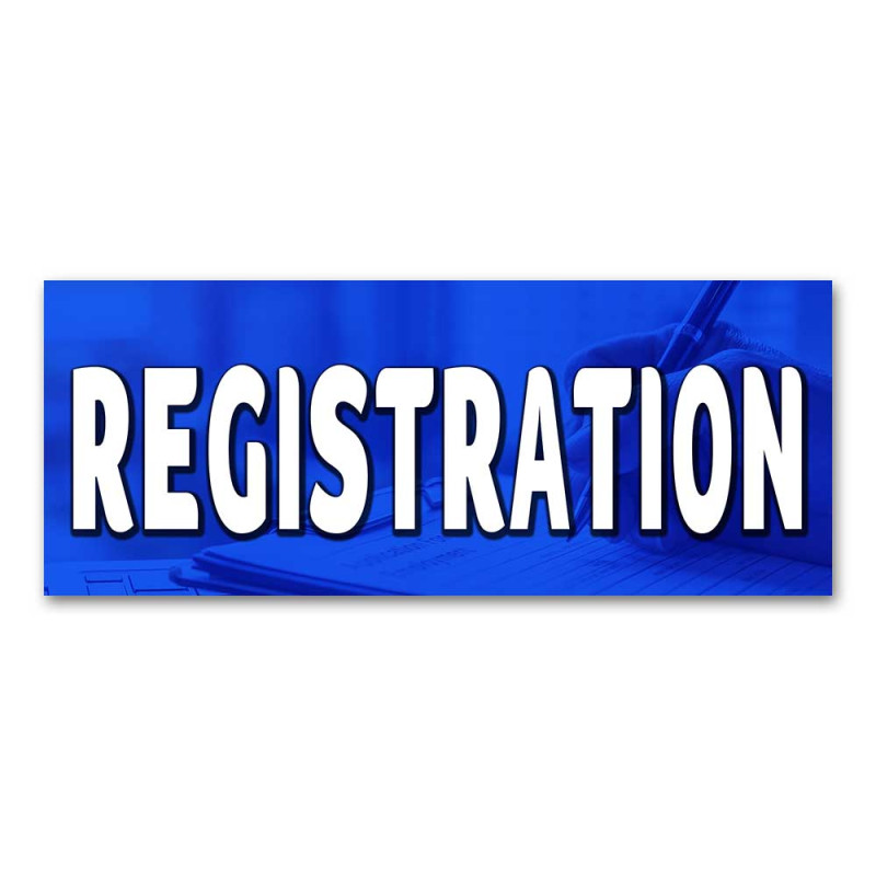 Registration Vinyl Banner with Optional Sizes (Made in the USA)