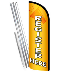 Register Here Premium Windless Feather Flag Bundle (Complete Kit) OR Optional Replacement Flag Only 
