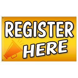 Register Here Premium 3x5 Flag OR Optional Flag with Mounting Kit