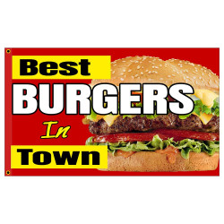 Best Burgers in Town Premium 3x5 Flag OR Optional Flag with Mounting Kit