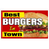 Best Burgers in Town Premium 3x5 Flag OR Optional Flag with Mounting Kit