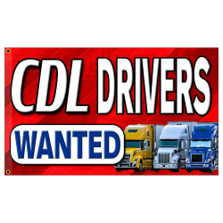 CDL Drivers Wanted Premium 3x5 Flag OR Optional Flag with Mounting Kit
