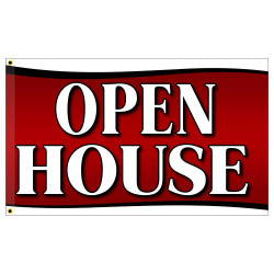Open House (red) Premium 3x5 Flag OR Optional Flag with Mounting Kit